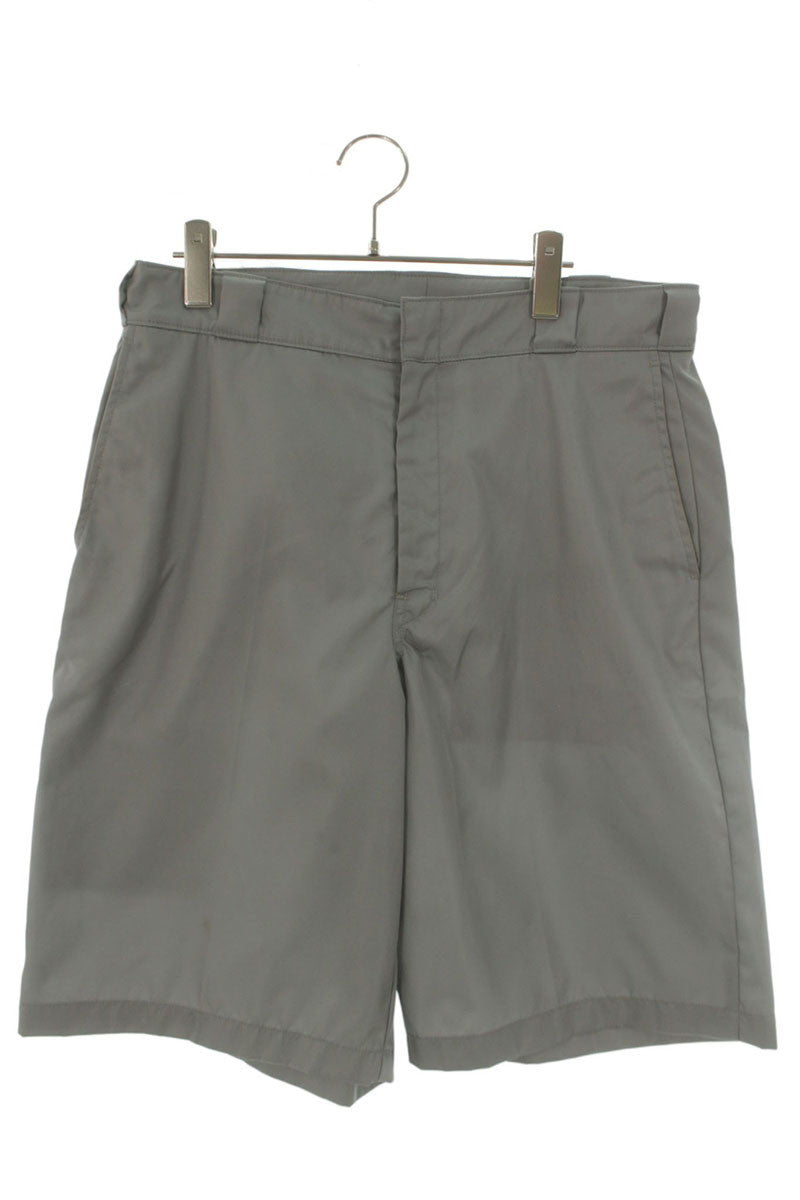 PRADA Re-Nylon Logo Plate Shorts Gray Size 34