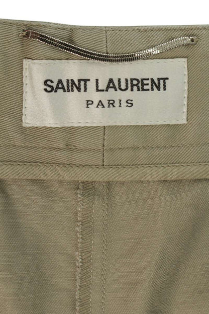 SAINT LAURENT PARIS Faded Cotton Shorts Beige Size 32