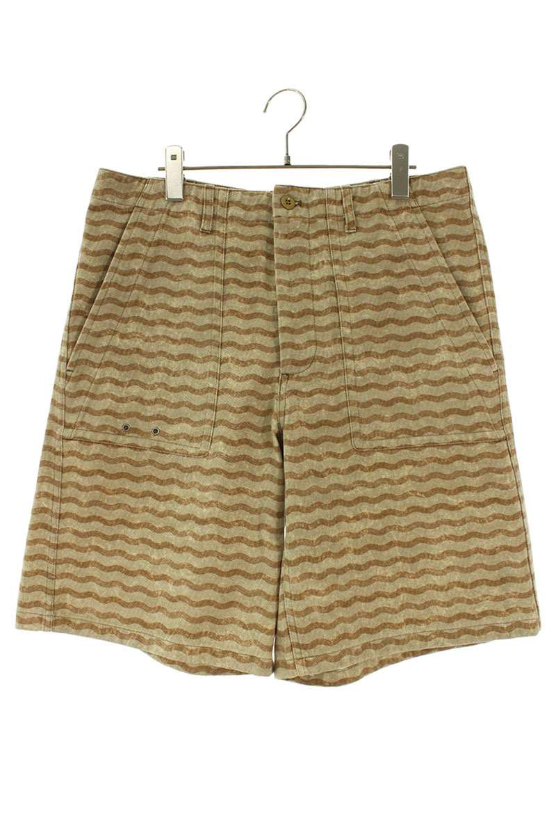 ACNE STUDIOS All-Over Print Denim Shorts Brown Size 34