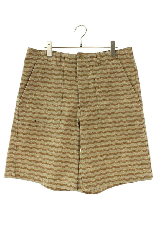 ACNE STUDIOS All-Over Print Denim Shorts Brown Size 34