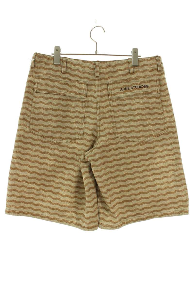 ACNE STUDIOS All-Over Print Denim Shorts Brown Size 34