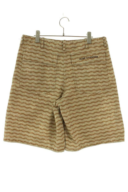 ACNE STUDIOS All-Over Print Denim Shorts Brown Size 34