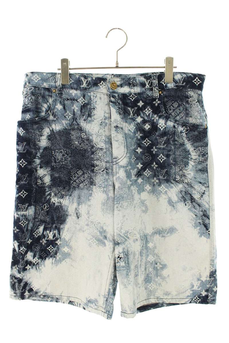 LOUISVUITTON Monogram Bandana Denim Shorts Blue Size 34