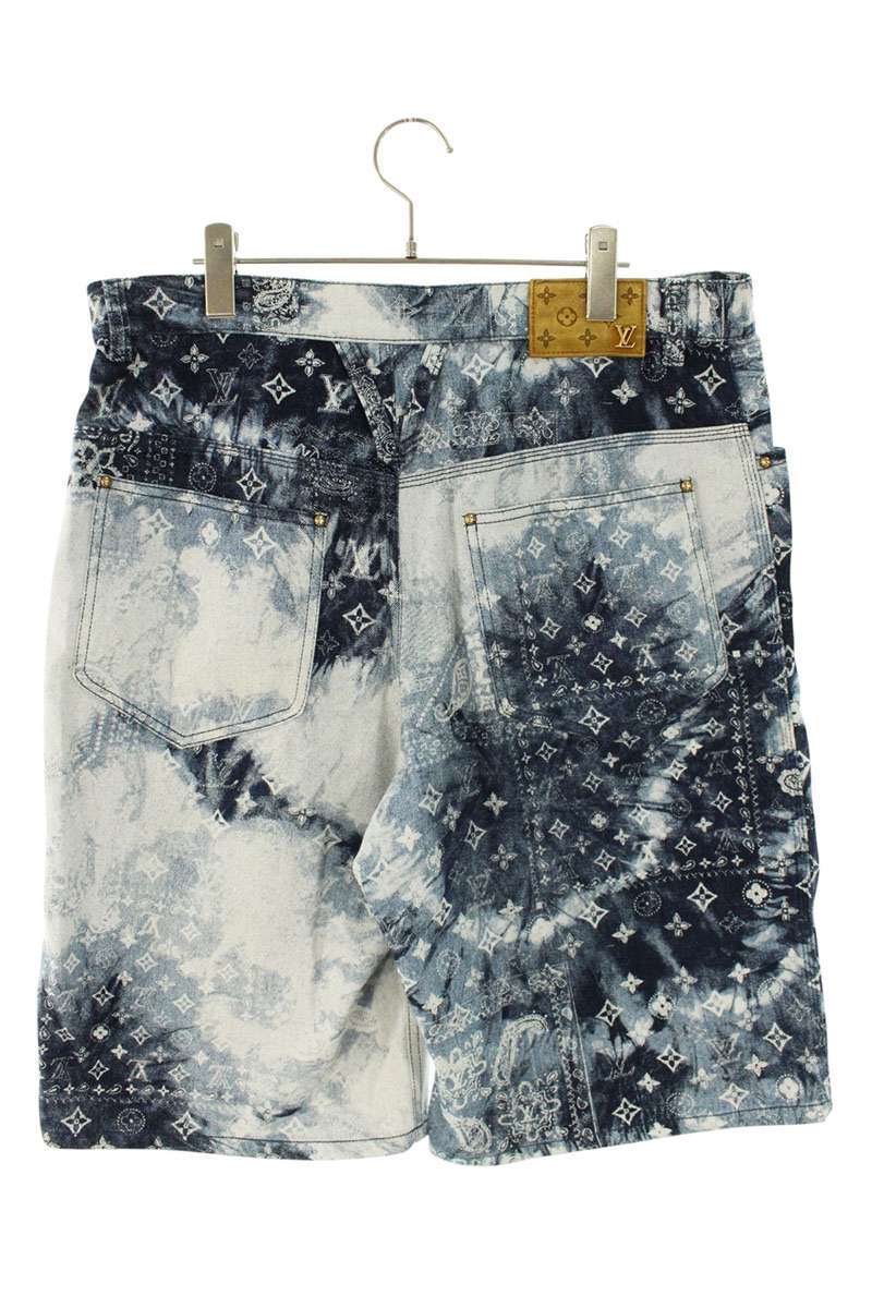 LOUISVUITTON Monogram Bandana Denim Shorts Blue Size 34