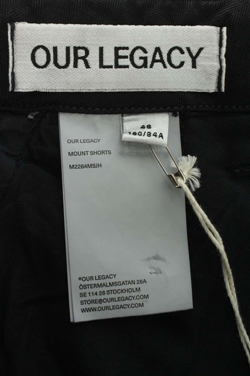 OUR LEGACY SS26 Black Cotton Cargo Shorts Size 34