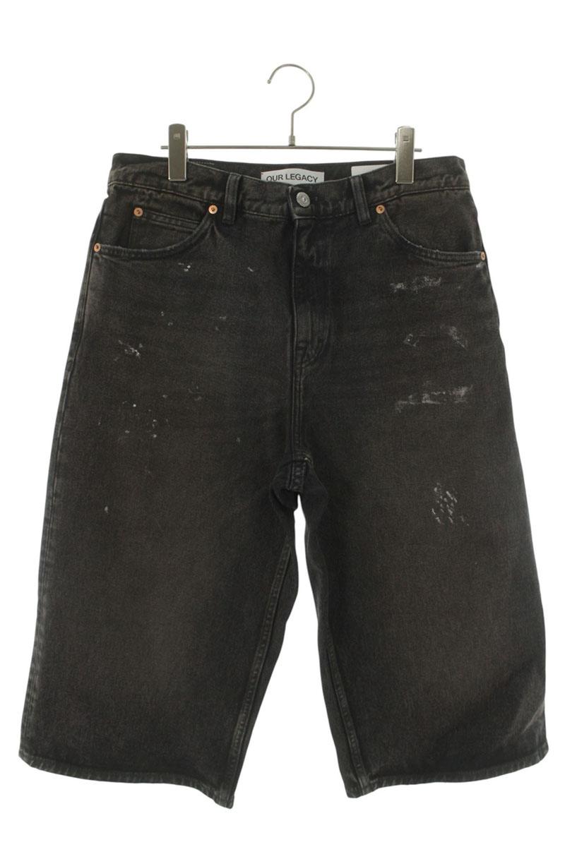 OUR LEGACY SS26 Black Washed Denim Shorts Size 33