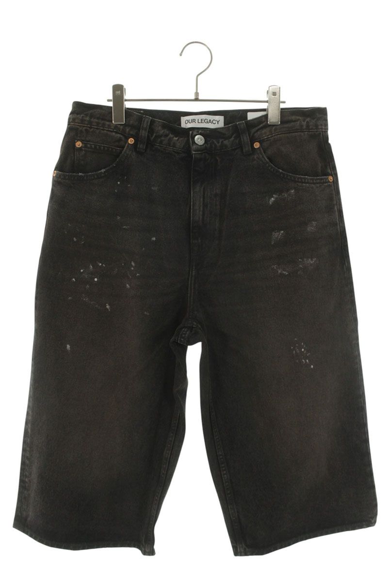 OUR LEGACY SS26 Black Washed Denim Shorts Size 34