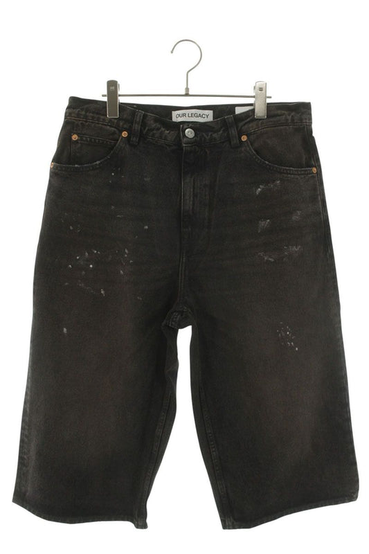 OUR LEGACY SS26 Black Washed Denim Shorts Size 34