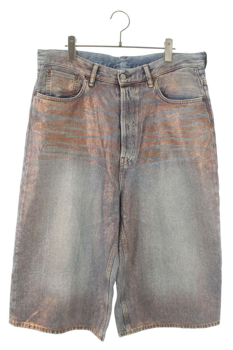 ACNE STUDIOS 26SS Indigo Glitter Denim Shorts Size 34