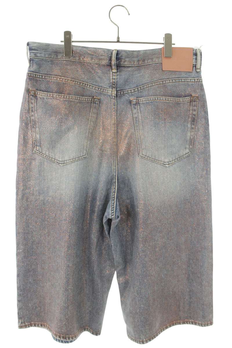 ACNE STUDIOS 26SS Indigo Glitter Denim Shorts Size 34
