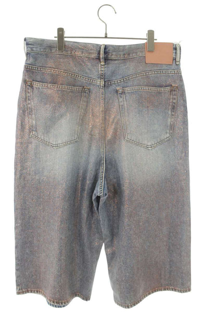 ACNE STUDIOS 26SS Indigo Glitter Denim Shorts Size 34