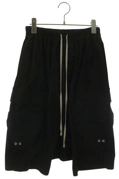 Rick Owens Cargo Pods Cotton Blend Shorts Black Size 32