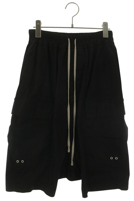Rick Owens Cargo Pods Cotton Blend Shorts Black Size 32