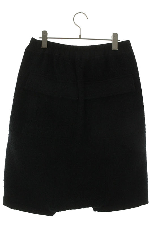 Rick Owens Wool Drop-crotch Shorts Black Blend Size 33