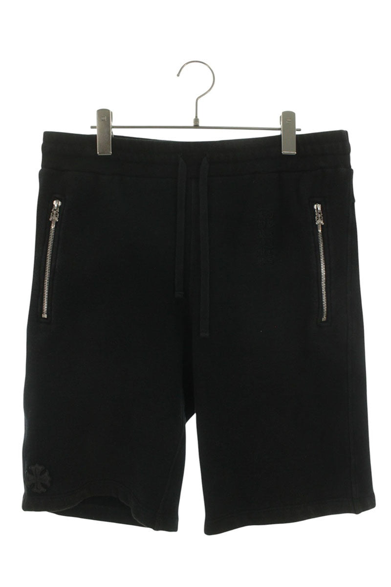Chrome Hearts Y NOT CH Leather Patch Shorts Black Sweatshirt Size L