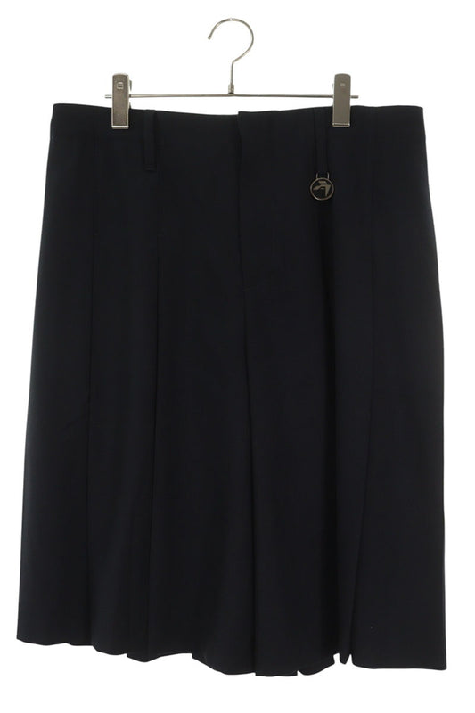 AMBUSH Wool Blend Pleated Shorts Navy Size 36