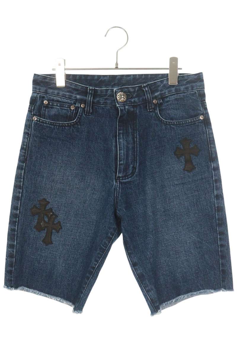 Chrome Hearts Lambskin Cross Patch Denim Shorts Size 25
