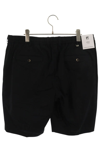 PT TORINO Cotton Flat-Front Drawstring Shorts Black Size 38