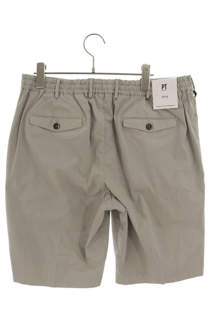 PT TORINO Cotton Flat-Front Drawstring Shorts Gray Size 38