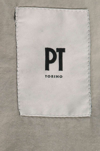 PT TORINO Cotton Flat-Front Drawstring Shorts Gray Size 38