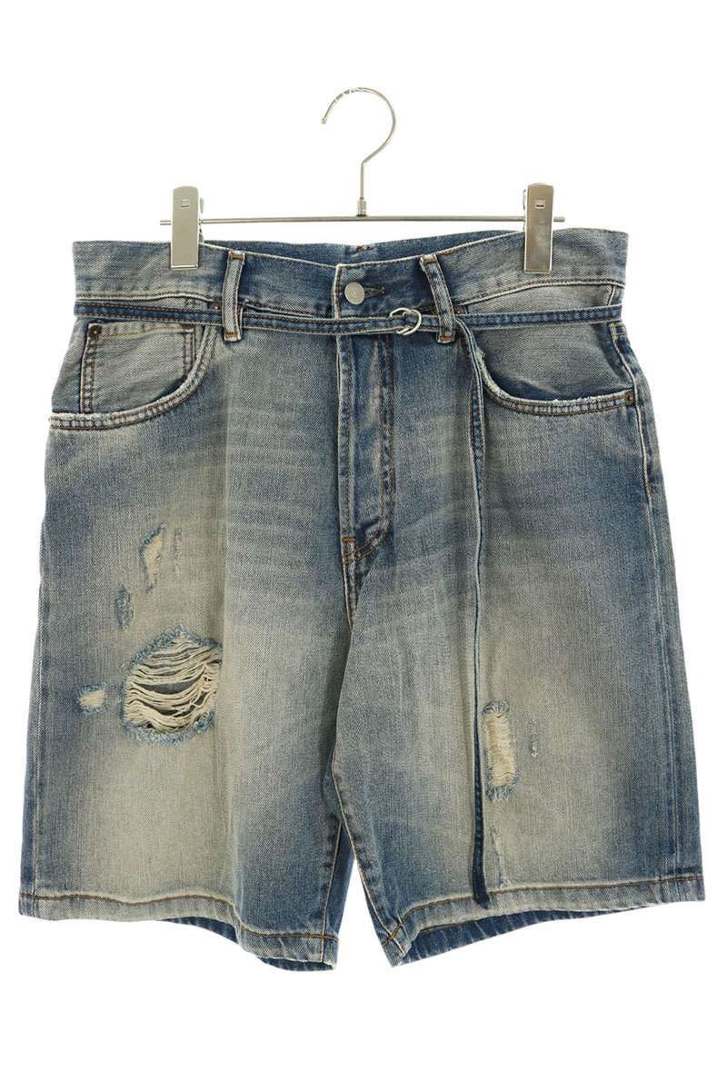 ACNE STUDIOS Washed Distressed Denim Shorts Indigo Size 29