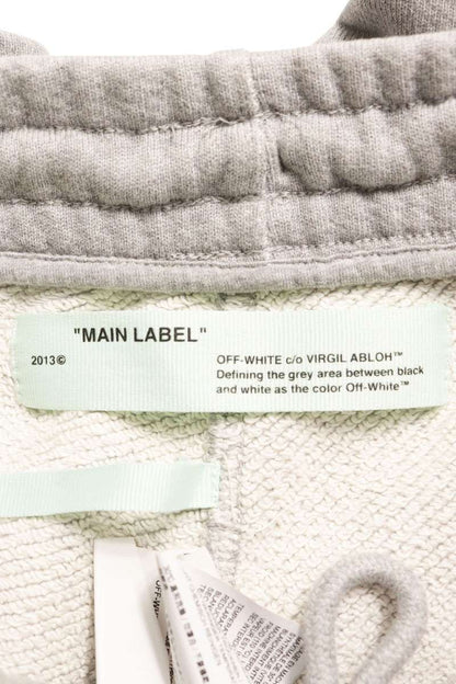 OFF-WHITE Logo Print Cotton Sweat Shorts Gray Size S