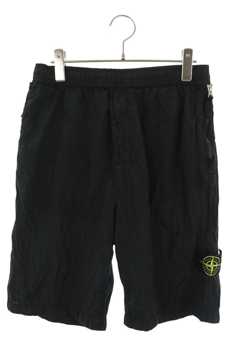 STONEISLAND Logo Patch Nylon Metal Shorts Black Size 29