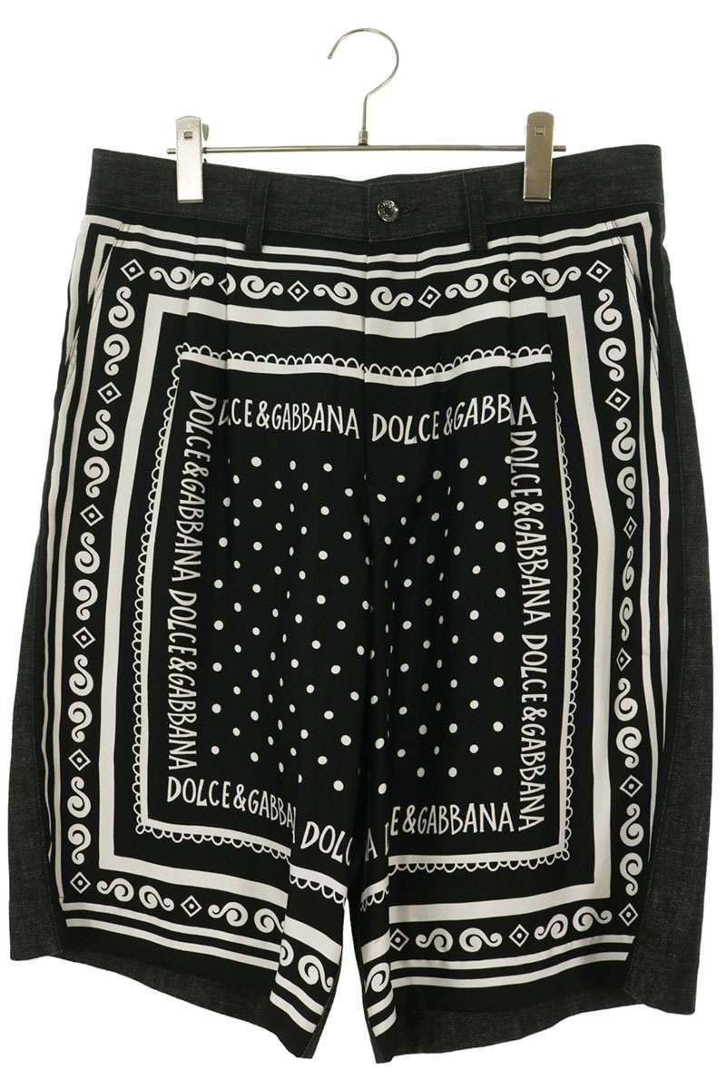 DOLCE & GABBANA 25SS Silk Panel Shorts Black Size 33