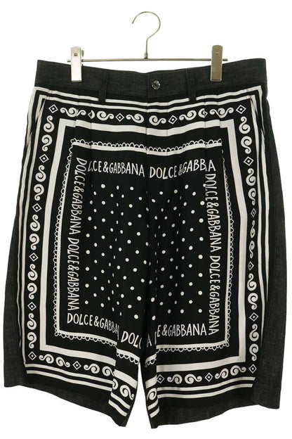 DOLCE & GABBANA 25SS Silk Panel Shorts Black Size 33