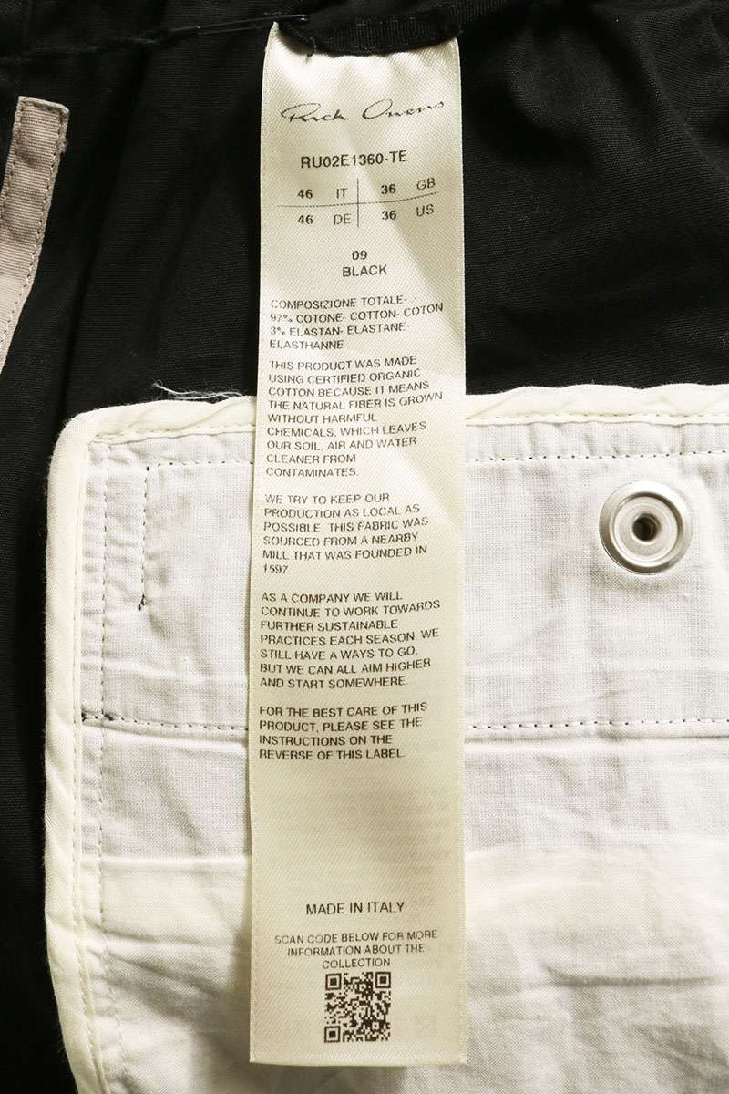 Rick Owens Cotton Blend Cargo Bela Shorts Black Size 46