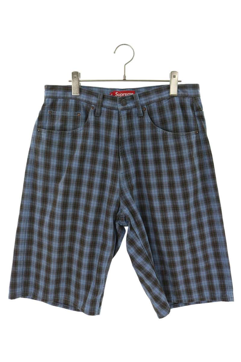 SUPREME 24SS PLAID BAGGY SHORT Blue Size 30