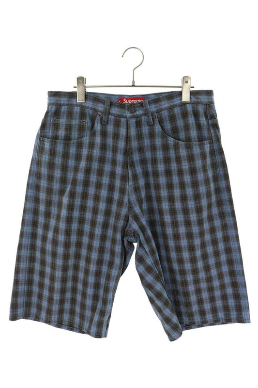 SUPREME 24SS PLAID BAGGY SHORT Blue Size 30