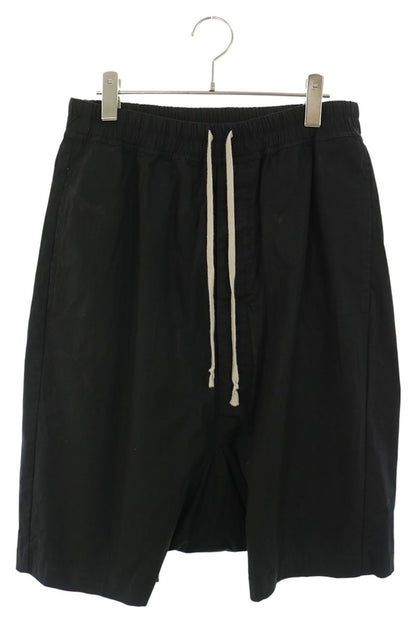 Rick Owens Cotton Blend Drawstring Pods Shorts Black Size 50