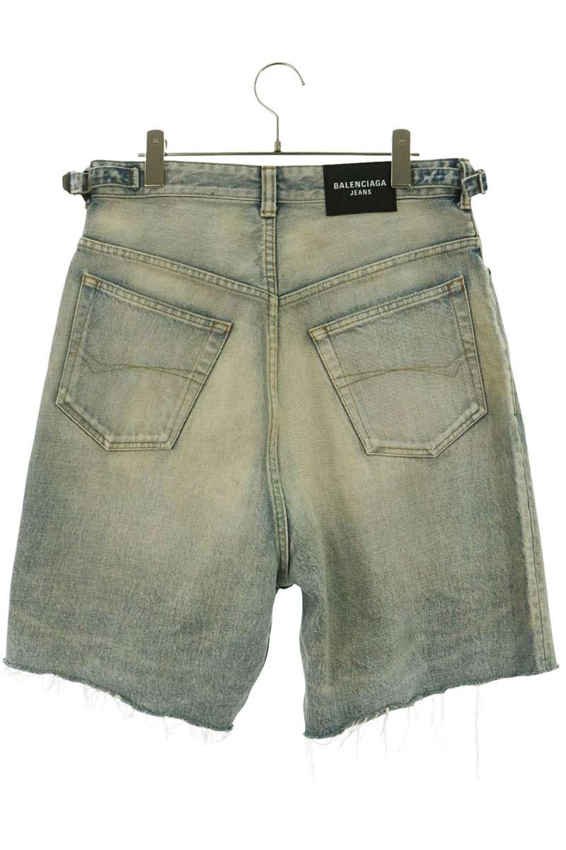 BALENCIAGA Cut-off Baggy Denim Shorts Blue Size XS