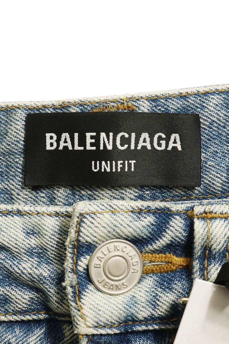 BALENCIAGA Cut-off Baggy Denim Shorts Blue Size XS