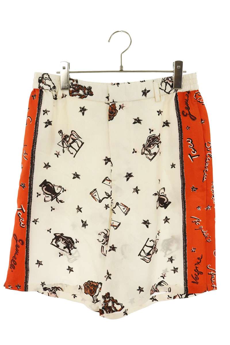 FENDI FF Monogram Print Silk Shorts Multi Size 48