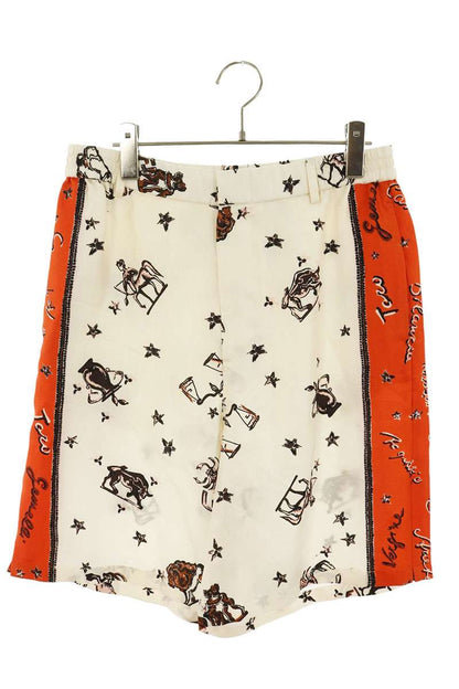 FENDI FF Monogram Print Silk Shorts Multi Size 48
