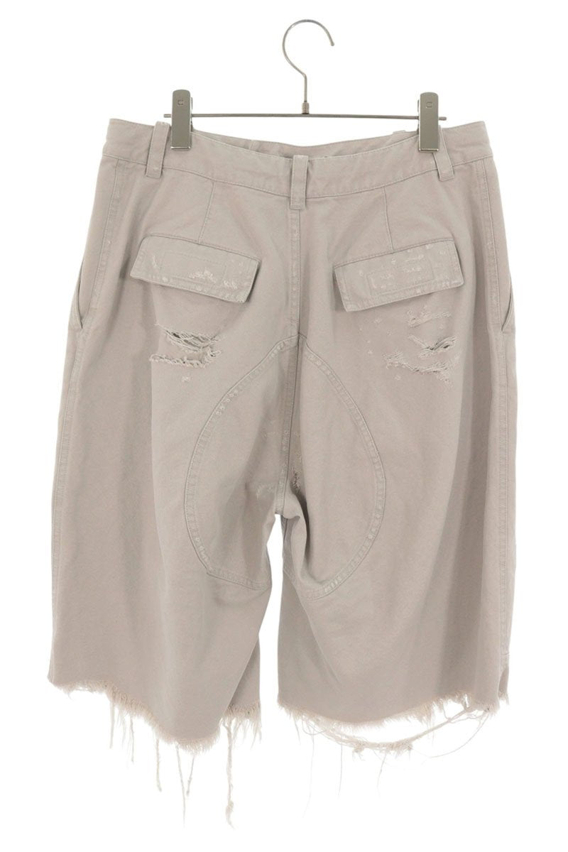 BALENCIAGA Distressed Heavy Cotton Work Shorts Gray Size XXS