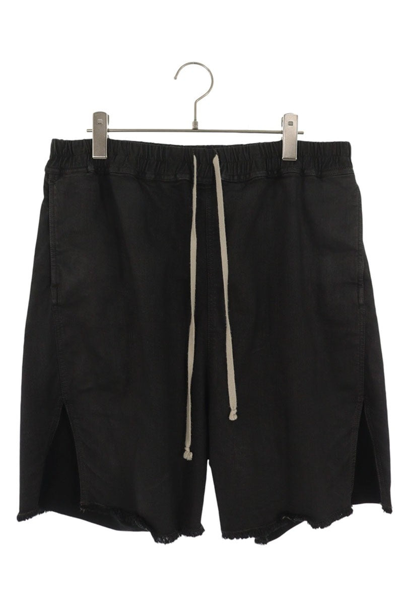 Rick Owens Long Boxer Cotton Blend Shorts Black Size 48