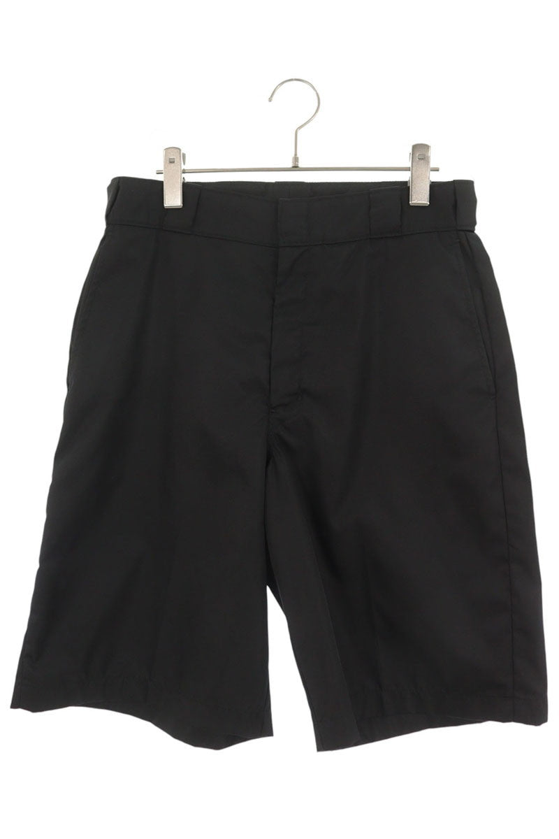 PRADA Nylon Triangle Plate Shorts Black Size 44