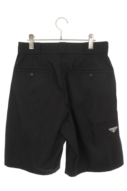 PRADA Nylon Triangle Plate Shorts Black Size 44
