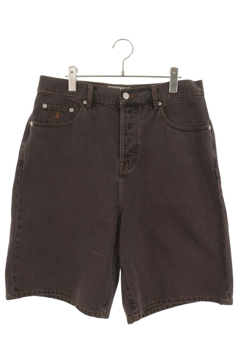 STUSSY 26SS Washed Brown Denim Shorts Button Fly Size 32