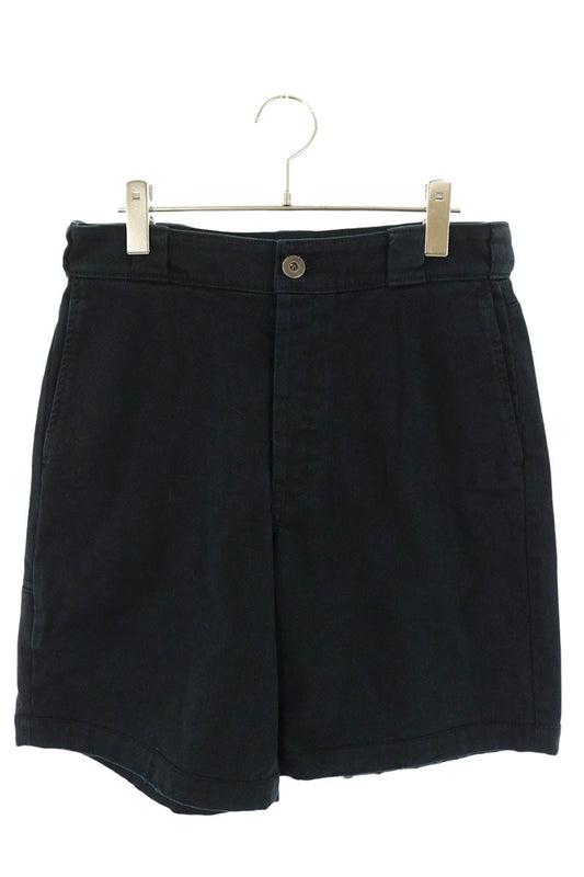 PRADA Triangle Logo Embossed Denim Shorts Black Size 44