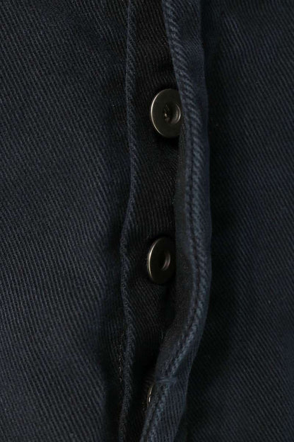 PRADA Triangle Logo Embossed Denim Shorts Black Size 44