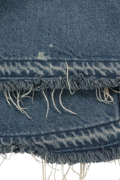 KAPITAL Bone Embroidered Denim Shorts Indigo Blue Size 36