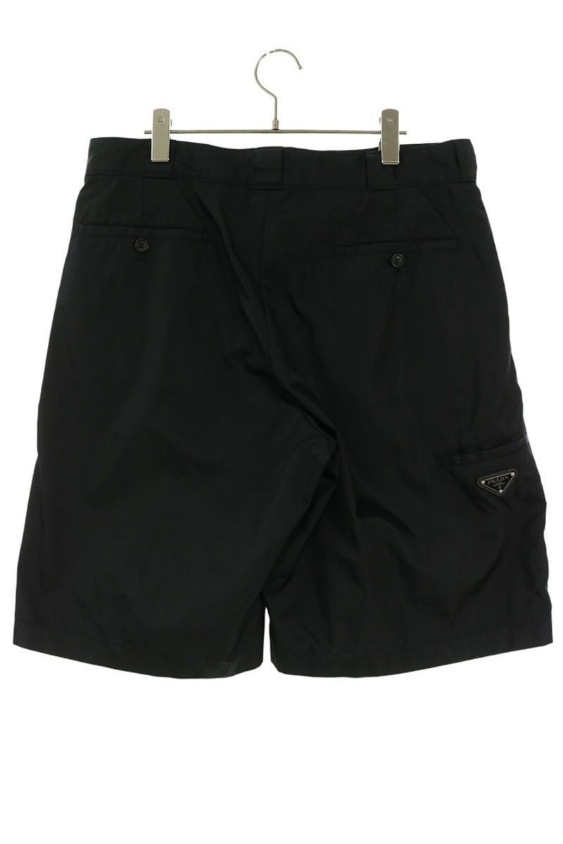 PRADA Triangle Logo Recycled Polyamide Shorts Black Size 48