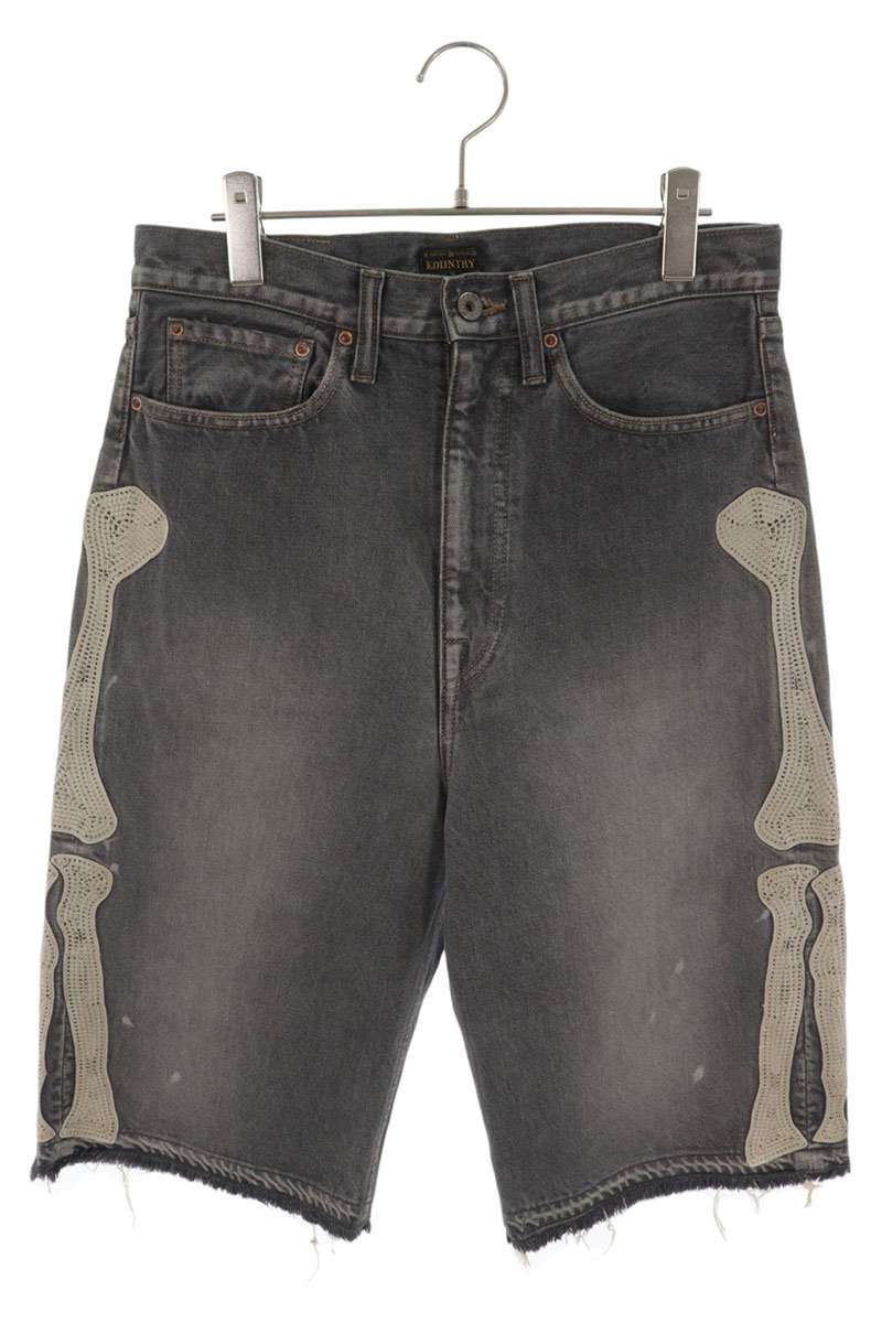 KAPITAL 14oz Bone Embroidery Denim Shorts Size 30