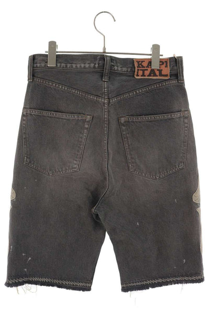 KAPITAL 14oz Bone Embroidery Denim Shorts Size 30