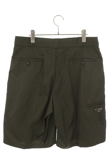 PRADA Triangle Plate Nylon Shorts Khaki Size 48