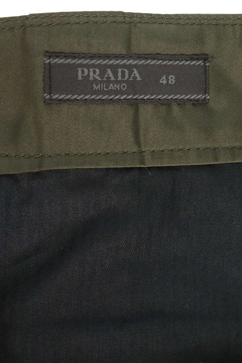 PRADA Triangle Plate Nylon Shorts Khaki Size 48